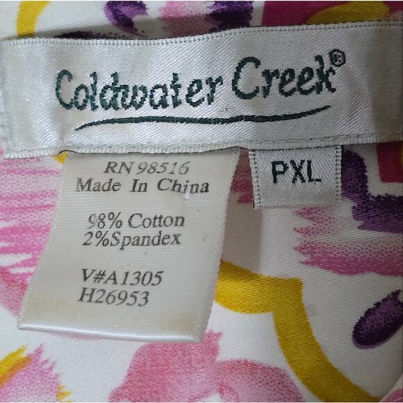 COLDWATER CREEK Colorful Paisley Button-Up Shirt JACKET Size XL PETITE - Picture 4 of 4